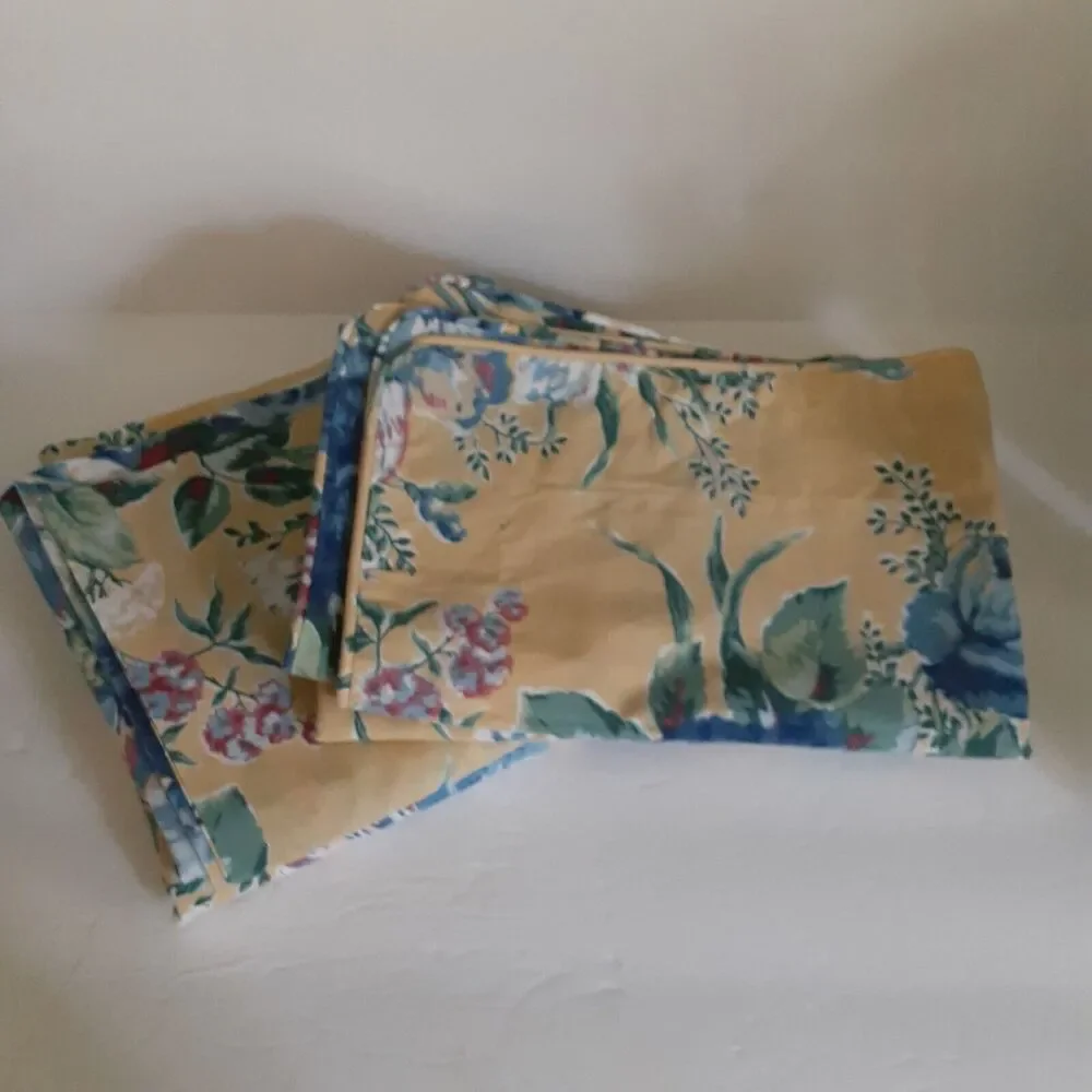 Wamsutta 4 Pc Pillow Shams & Valances Set Cottage Floral